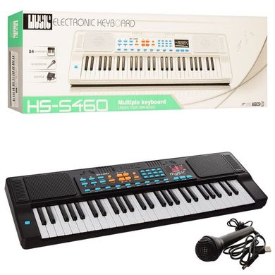 HS5460A - Синтезатор Дитячий музичний центр 54 клавіші, мікрофон, запис, USB шнур, від мережі, дитяче піаніно HS5460A