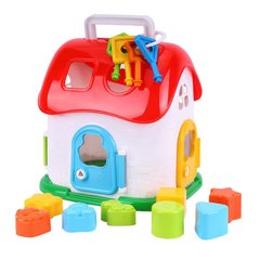 6719 - Развивающая игрушка для малышей сортер в виде домика с ключиками для открывания дверей