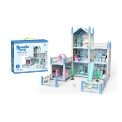 Домик игрушечный для небольших кукол 3 этажа, много комнат и аксессуаров интерьера,  862-06