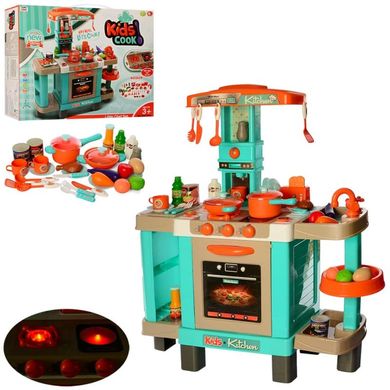 Іграшкова кухня в сучасному дизайні, з посудом і продуктами, є звук і світло,  008-938A