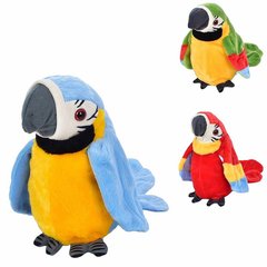 Попугай - мягкая игрушка повторюшка, машет крыльями - Limo Toy MP 2179-1