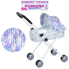 Игрушечная коляска для куклы - ткань с пайетками - Limo Toy M 5092