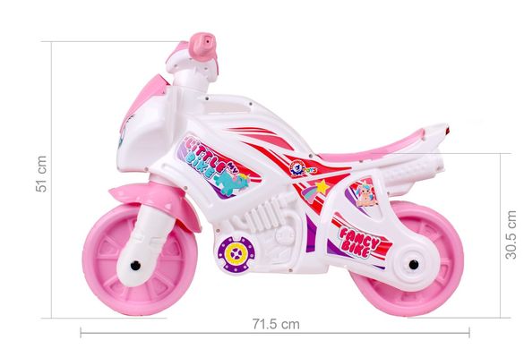 ТехноК 5798 - Мотоцикл для катання (біло-рожевий) для дівчаток від 2 років, виробництво Україна