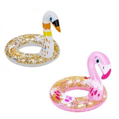 Надувной круг для девочек с блестками в виде фламинго или лебедя, Besteway 36306