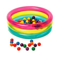 Дитячий круглий надувний басейн - 2 в 1, з кульками, INTEX 48674