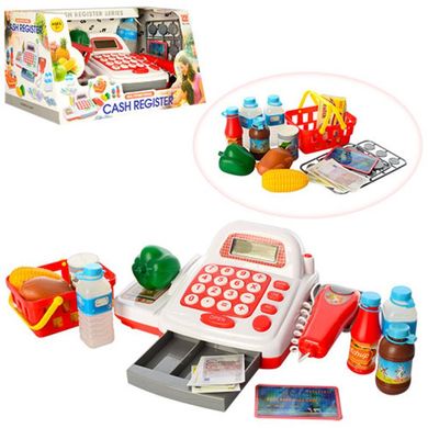 Ігровий набір Каса - Мій Магазин Супермаркет, касовий апарат, сканер, калькулятор, продукти, кошик, звук,  7300