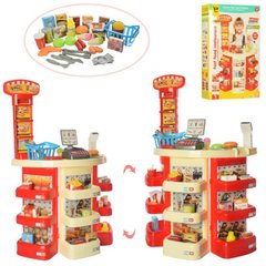 Магазин игрушечный с набором продуктов, корзинкой и кассой,  922-20