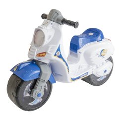 Полицейский мотоцикл каталка (мотобайк), Скутер для катания, бело-синий, Орион 502 pol