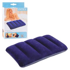 Надувная походная подушка с велюровым покрытием, синяя, INTEX 68672