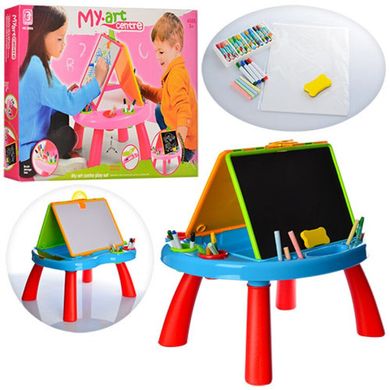 8805-06 - Мольберт для дітей, двосторонній на стійці, в кольорах для хлопчика і для дівчинки 8805-06