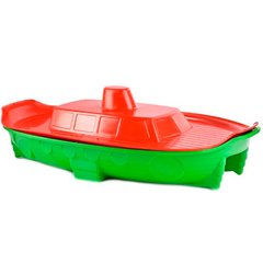 Фото товару Пісочниця для ігор з піском у вигляді човна, постачається з кришкою, довжина 1,4 м, Долоні 03355/3
