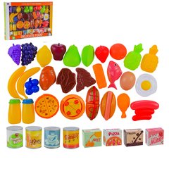 555-GH005 - Великий набір іграшкових фруктів і продуктів та фаст-фуду для гри в супер-маркет,