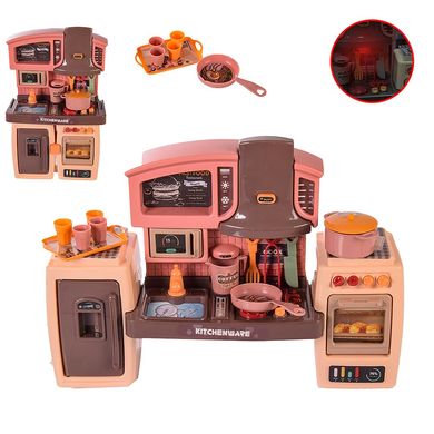 Кухня для ляльок з повним набором основних компонентів - плита, посуд, холодильник,   SY-2088-1-4