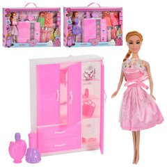 Кукла - 29 см в наборе со шкафом + набор платьев - и других аксессуаров,  PZ652A10