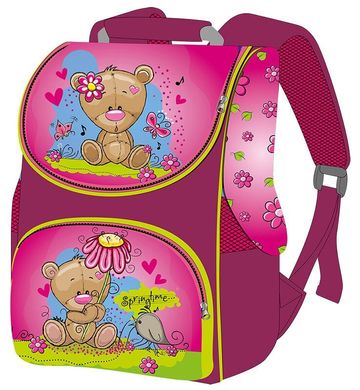 Ранец (школьный рюкзак на 1-3 класс) - короб ортопедический для девочки - Мишка Тедди,  988632