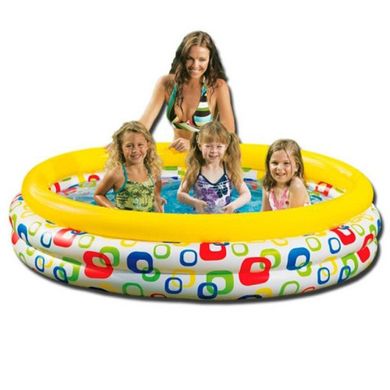 Фото товару Дитячий надувний басейн, 3 кільця, 168 х 41 см, 481 л , INTEX 58449