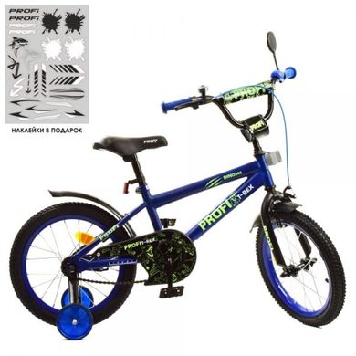 Фото товара - Детский двухколесный велосипед 16 дюймов (синий), серия Dino, Profi Y1672