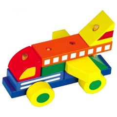 Детские пирамидки, кубики - фото Деревянная игрушка машинка каталка конструктор 
