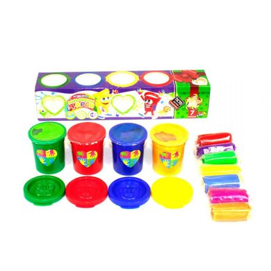 Фото- Danko Toys PK-03-01 Пальчикові фарби для малюків 4 кольори в баночках + тісто для ліплення, моя перша творчість, PK-03-01 у категорії Набори для рукоділля