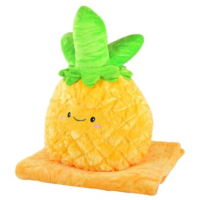 Мягкая игрушка 2 в 1 - плед, который можно свернуть в форму ананаса,  MP02