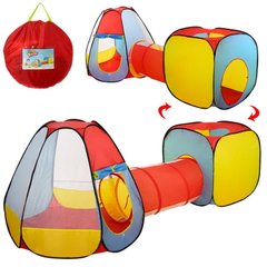 Дитячі намети - фото Ігровий Намет для дітей, з тунелем та двома будиночками, загальна довжина 2,7 м  - замовити за низькою ціною Дитячі намети в інтернет магазині іграшок Сончік
