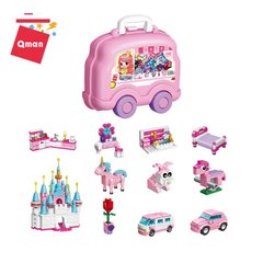 Qman 2905 - Конструктор для девочки в кейсе, с колесами - Замок принцессы