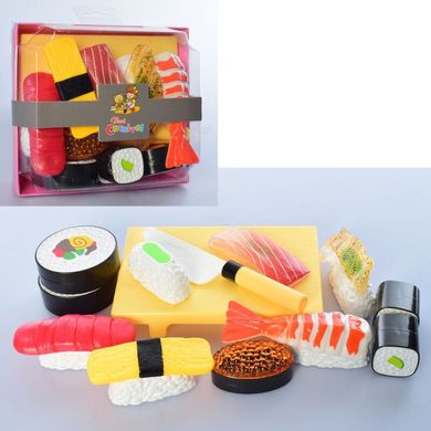 Фото товара - Игровой набор продукты фастфуд суши сет 9 штук, разные цвета, 228E8-5,  228E8-5