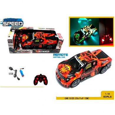 Яркий игрушечный автомобиль с подсветкой на пульте радиоуправления, на аккумуляторе, Автосвит HD393-1