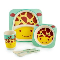 Фото товара - Бамбуковая посуда для детей – жираф – 5 предметов,  2770-1 1