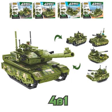 Фото товара - Конструктор набор военной техники 5 в 1 - 4 вида танков, Kids Bricks   KB 203
