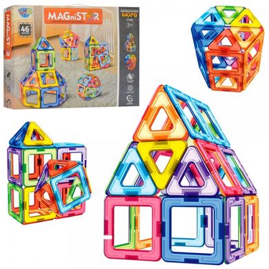 Фото товара - Магнитный конструктор - геометрические фигуры, 46 элементов, Kids Bricks   LT1002