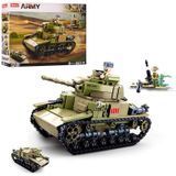 Конструктор из серии вторая мировая WW2 - танк военный Италии&nbsp;на 463 деталей&nbsp;с фигурками, 0711 sl