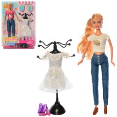 Кукла - 29 см, с одеждой | платье, джинсы обувь, Defa 8417