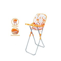 Складной стульчик (оранжевый) для кормления куклы типа пупс, высота 59 см