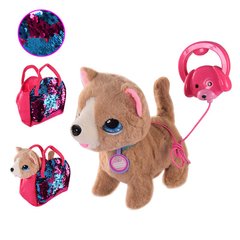 Интерактивные игрушки для девочек - фото Собачка - умеет ходить, в сумочке с пайетками