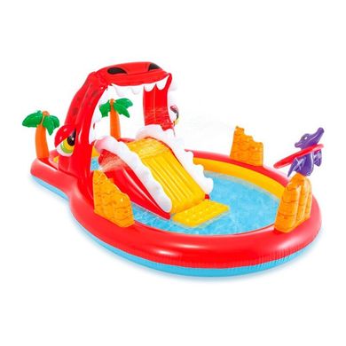 Фото товара - Детский надувной Игровой центр - бассейн, горка, Динозавр, размер 196-170-107 см, intex 57163, INTEX 57163