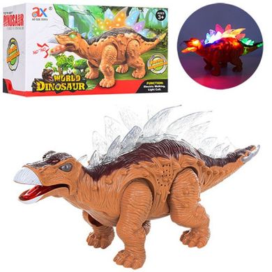 Игрушка динозавр 36см ходит, двигает челюстью, звуковые и световые эффекты 816В, Животные динозавр