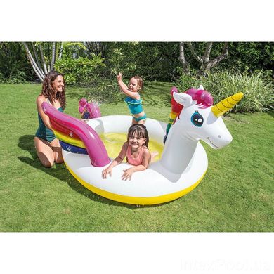 Надувной бассейн для маленьких девочек - одинорог с фонтаном - надувной бассейн для маленьких девочек, INTEX 57441