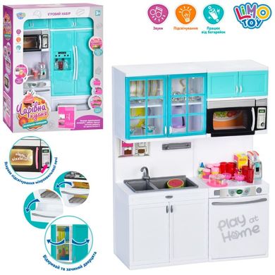 Фото товара - Кухня для кукольного домика с аксессуарами и открівающимися дверцами,  QF26215-16G