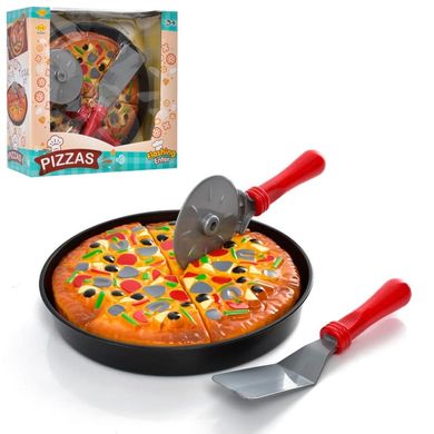 Фото товара - Набор игрушечных продуктов - пицца на тарелке с аксессуарами,  LF901