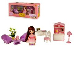 Фото-  VC009G Ігровий набір маленька лялька - з набором меблів, вітальня у категорії Будиночки, меблі для ляльок
