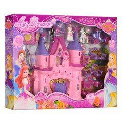 Замок для кукол принцессы с героями, мебель, карета, музыка, свет, на батарейке, SG-2971