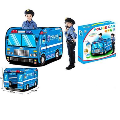 Палатка детская игровая Автобус 3 вида, 1 вид Полиция, размер 112-72-72 см, M 3716