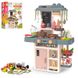 Дитячі Кухні   Ігровий набір - дитяча кухня з водою, парою і 42 предметами (персиково-сірий колір)