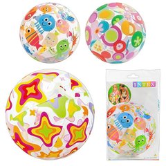 Пляжные мячи, игрушки  - фото Надувной мяч Intex диаметром 51 см, с морскими рисунками, 59040 - заказать по низкой цене Пляжные мячи, игрушки  в интернет магазине игрушек Сончик