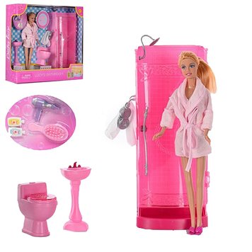 Defa 8215 - Меблі для ляльки барбі - ванна кімната, душ, туалет, умивальник