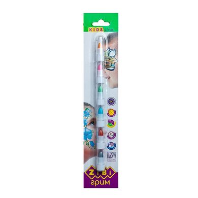 Фото товару Аквагрим, фарби (олівці) для особи (6 кольорів - металік), ZB.6572,  ZB.6572