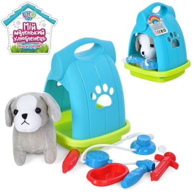 Фото товара - Игровой набор с мягкой игрушкой собачкой, с домиком и инструментами ветеринара, Limo Toy 892 b