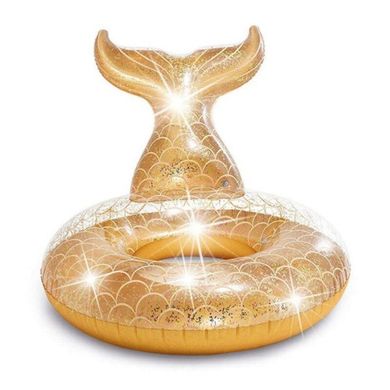 Фото товару Надувний круг з блискітками - Золота русалка, для дітей від 10 років і для дорослих, INTEX 56258