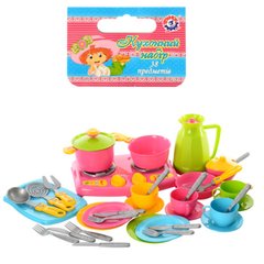 Іграшковий посуд  - фото Набір дитячої посудкі з плитою, виробництво Україна  - замовити за низькою ціною Іграшковий посуд  в інтернет магазині іграшок Сончік